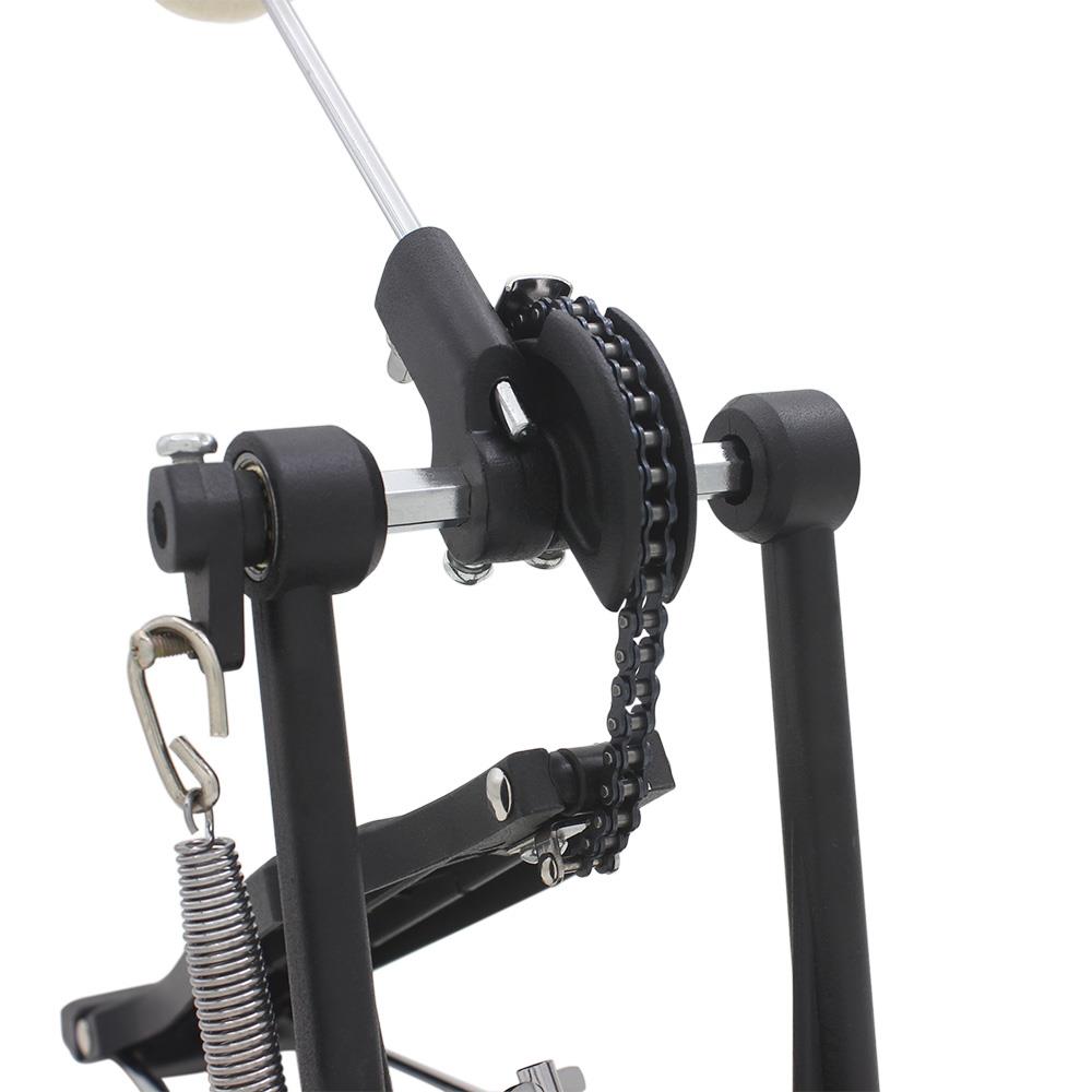 Single Bass Drum Pedal Chain Drive Music Foot Kick Black Professional